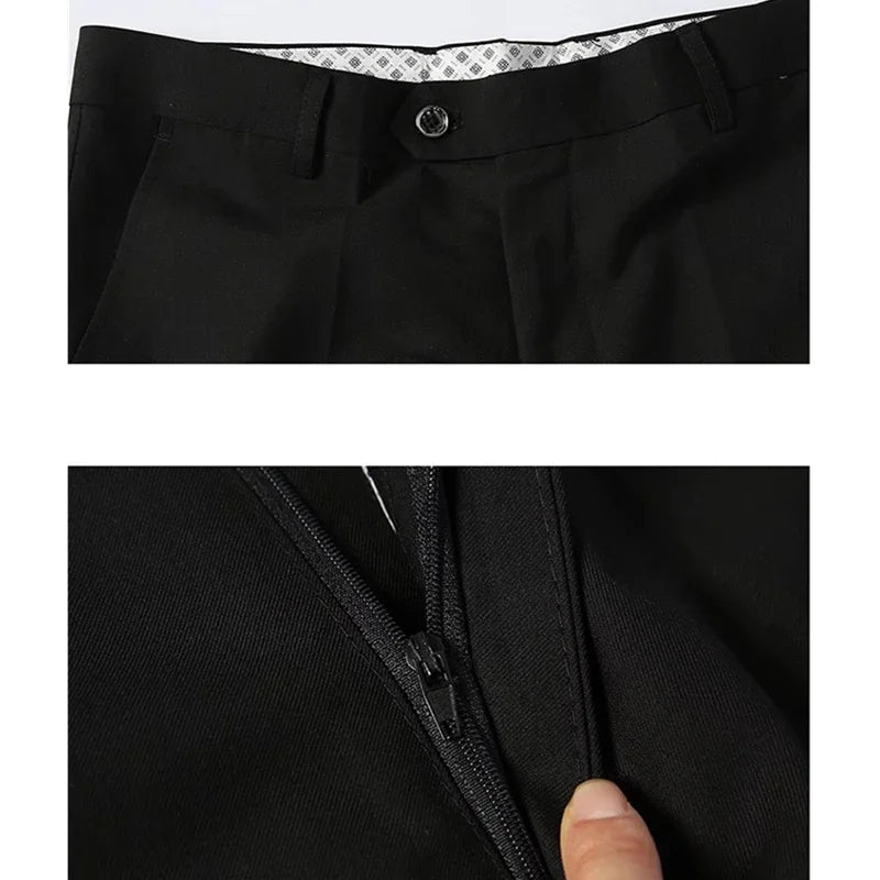 Dark Blue Men's Suit Pants, Suitable for Business Office/ Interview/ Trousers, Gray Burgundy Black Available.