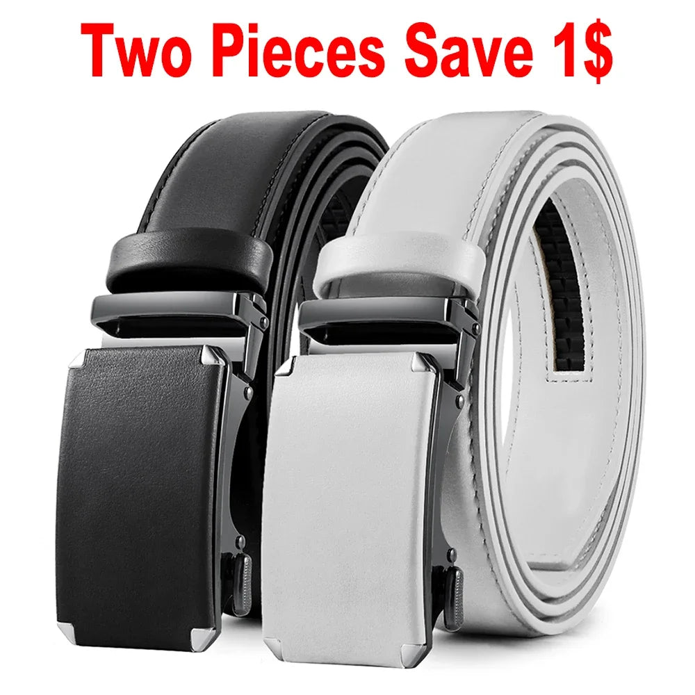 Men's Automatic Buckle Genuine Leather Belt