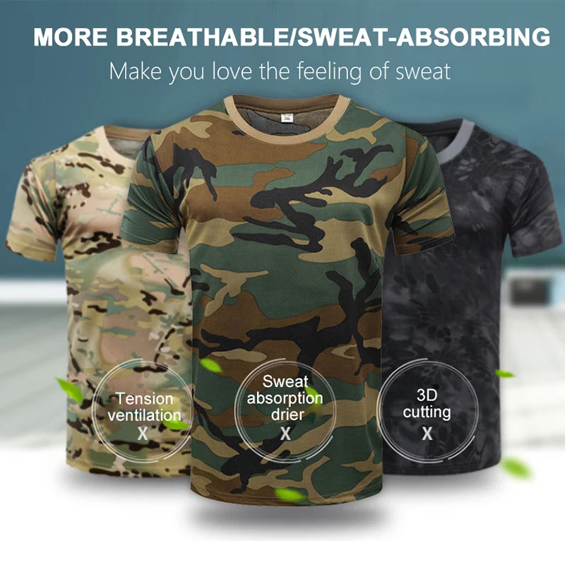 Men's Tactical Camouflage T-Shirt - Quick Dry Performance Tee