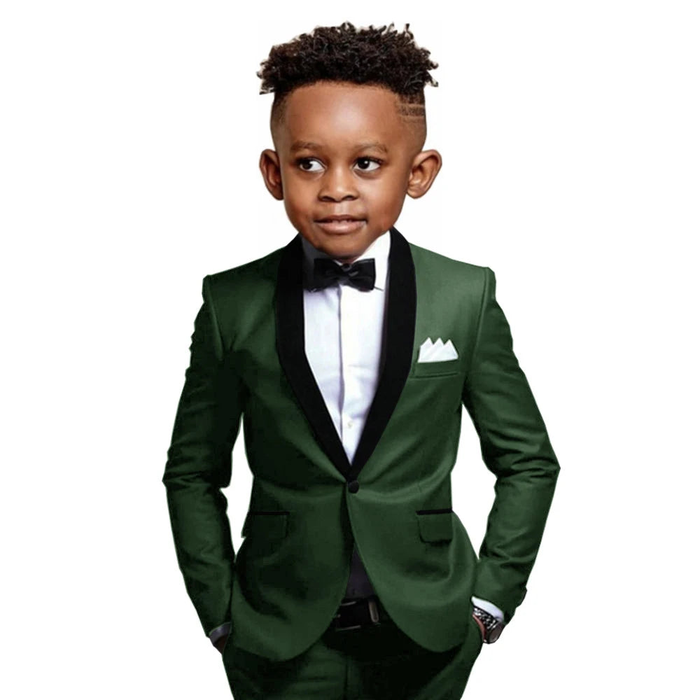 Boys Suit 2-16 Years Old Jacket Pants 2 Piece Set Wedding Tuxedos Kids Formal Party Clothes Customized