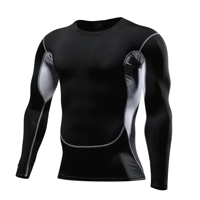 Men's Performance Compression Shirt - Long Sleeve Quick-Dry Athletic Top