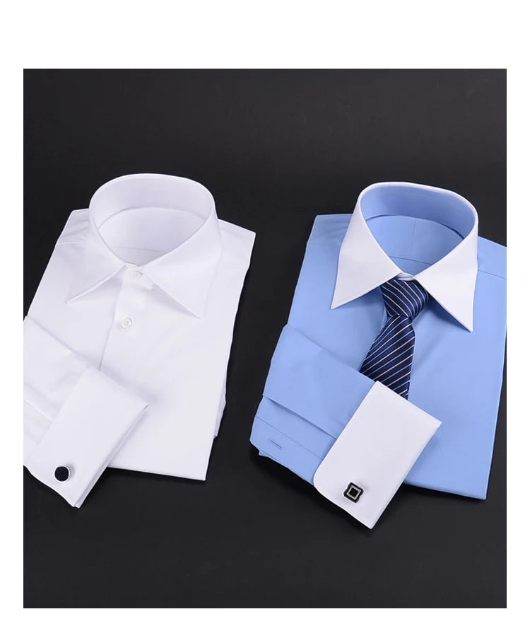 High quality French shirt slim-fit waist work professional official formal men's shirts