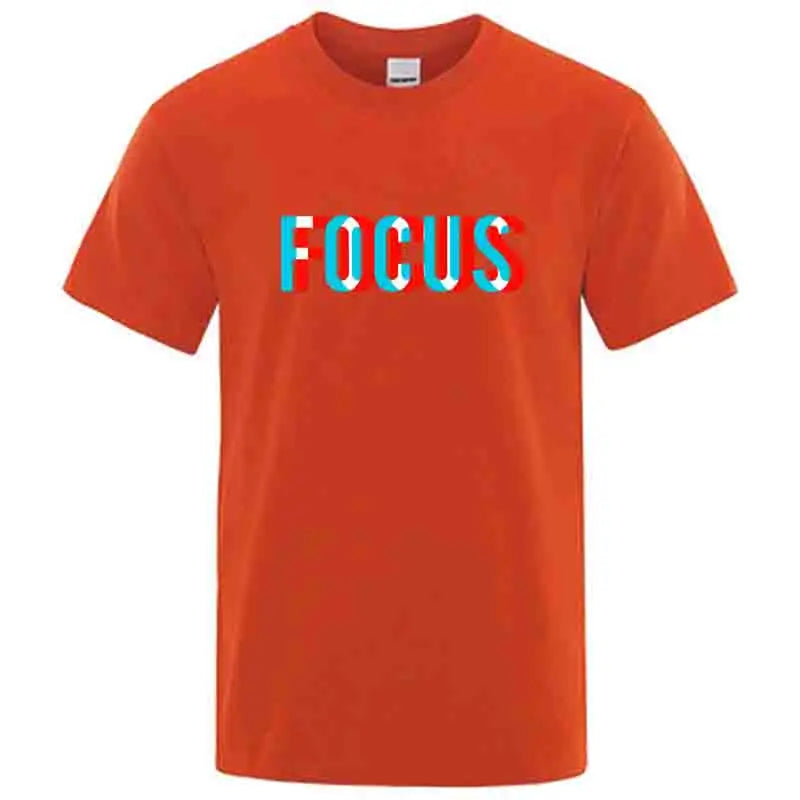 Summer Men's T-shirt High Quality 100% Cotton Loose Focus Print Men Top Casual Loose O-neck Men Short Sleeve T-shirt Male Tees