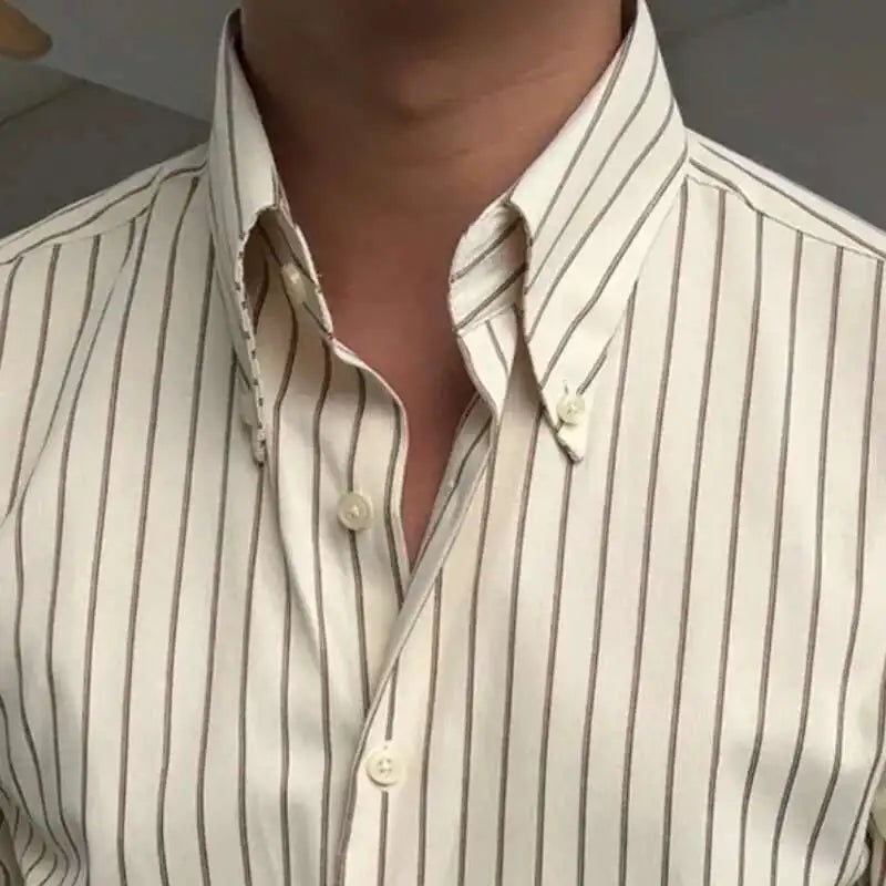 Men's Striped Business Shirt - Long Sleeve