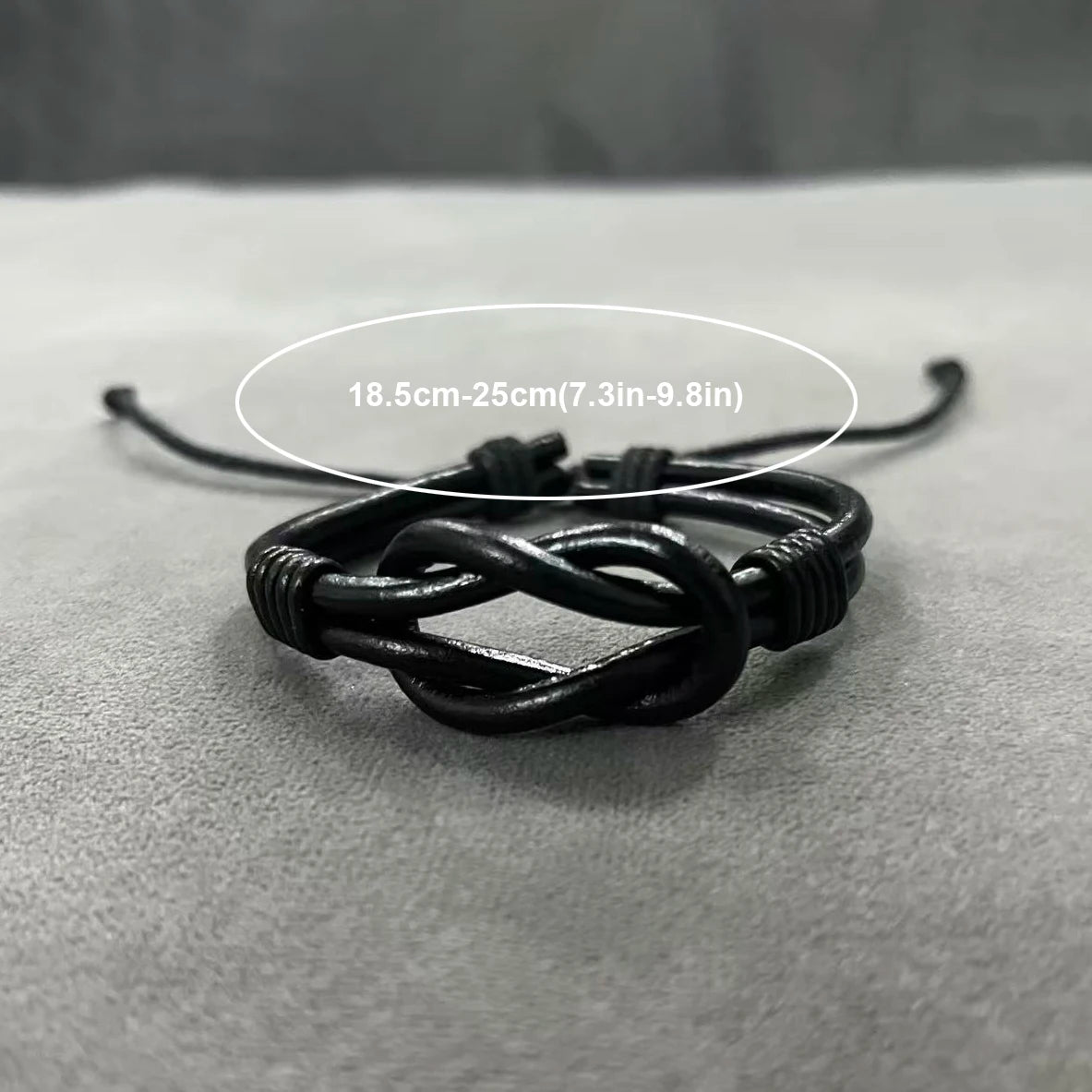 NONECN Celtic Knot Infinity Leather Bracelet - Genuine Leather Men's Jewelry