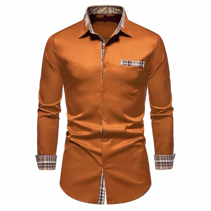 Men's Shirts Formal Shirts Slim Fit Long Sleeve Button Business Office Formal Shirts Pocket Men's Tops New Multicolor XS-6XL