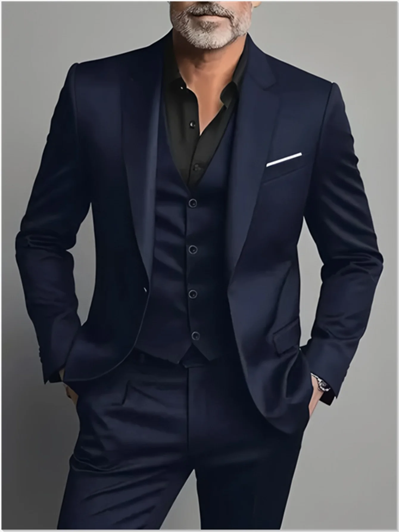Elegant Men's 3 Piece Suit - Slim Fit Tuxedo Set for Weddings & Formal Occasions
