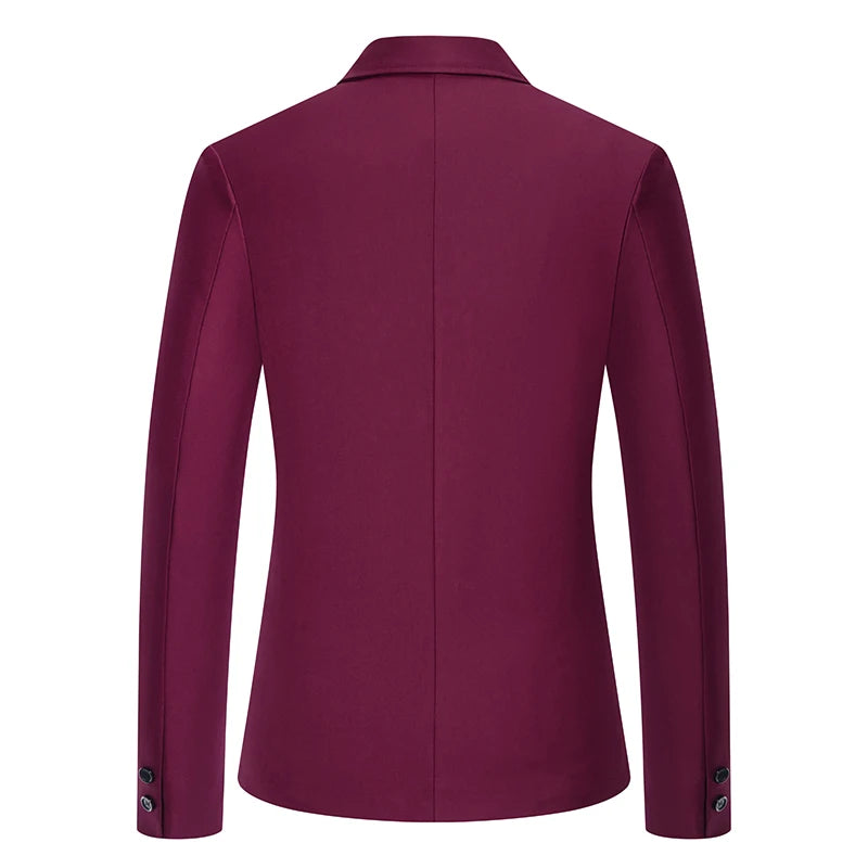 Men's Fashion Gentleman Solid Color Comfortable Business Wedding Casual Banquet Slim Blazer