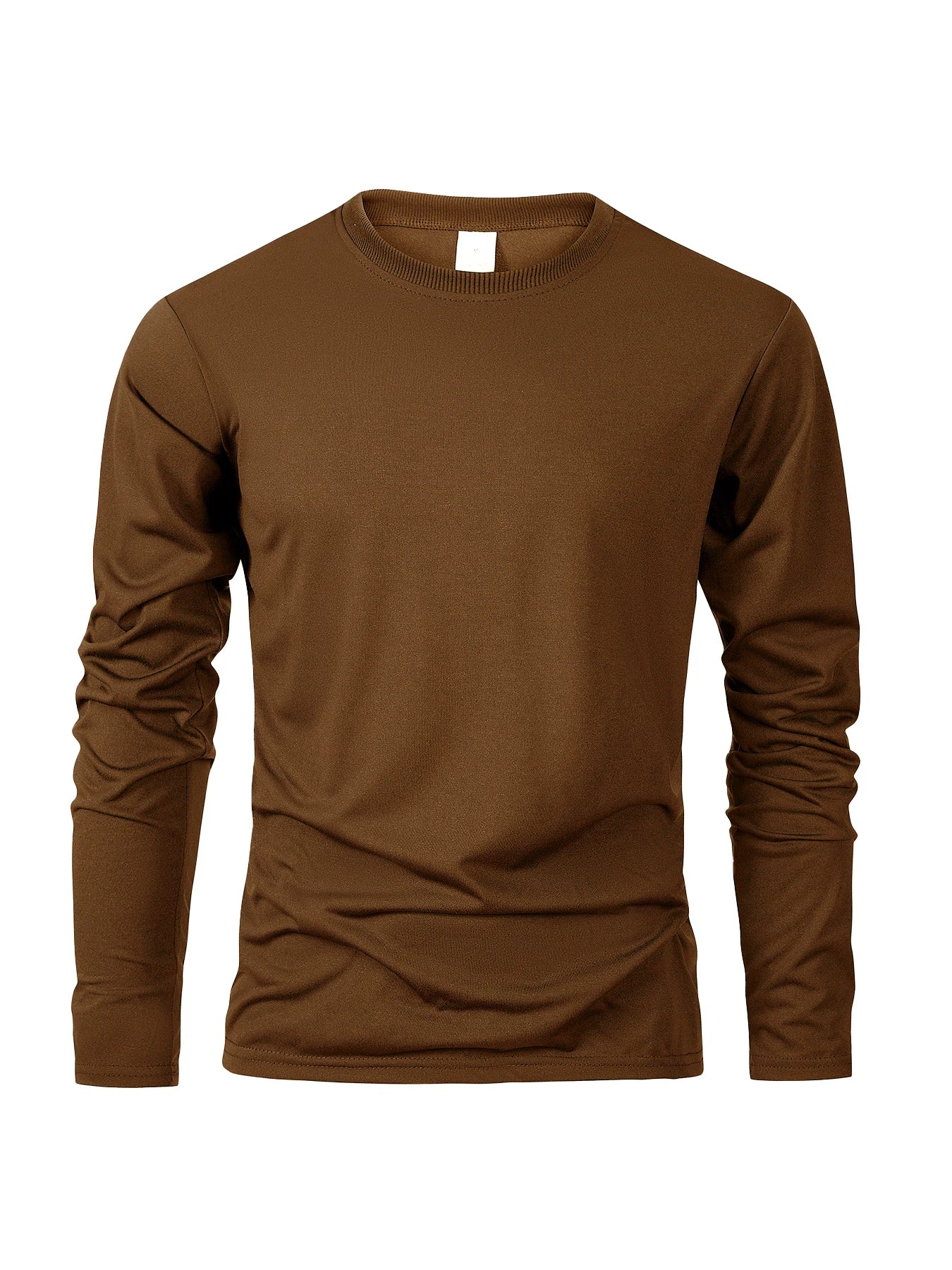 Men's Long Sleeve Casual Round Neck T-Shirts Moisture Wicking Sports Tees Male Tops