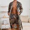 Men's Kimono Bathrobe Set - Luxury Ice Silk Robe & Pajamas