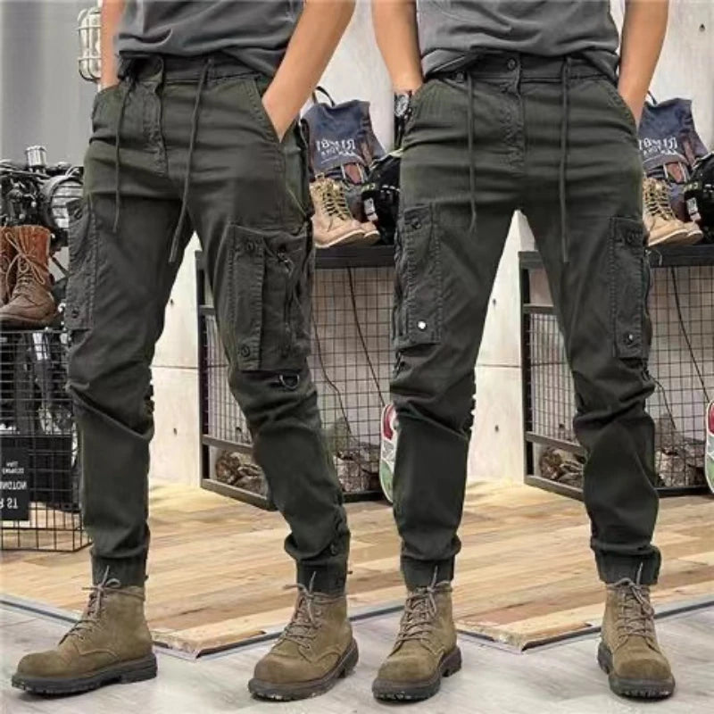 Men's Tactical Cotton Cargo Pants - Multi-Pocket Casual Trousers