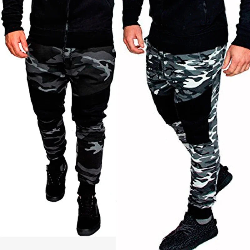 Men's Camouflage Cargo Joggers - Loose Fit Harem Pants with Pockets