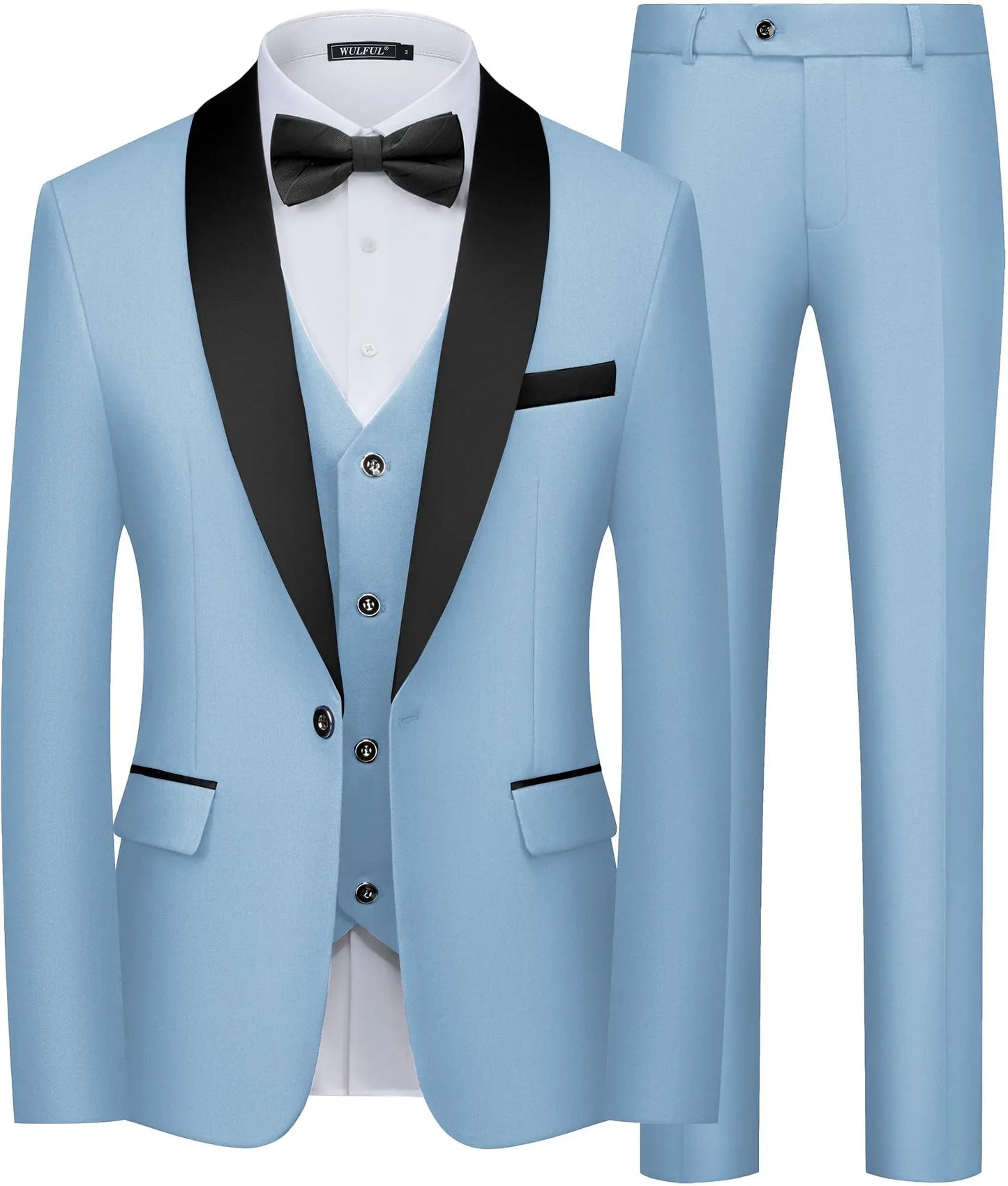 Black Men Suit Autumn Wedding Party Three Pieces Set Large Size Male Blazer Coat Pants and Vest Fashion Slim Fit Suit
