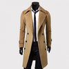 Men's Double-Breasted Trench Coat - Classic Wool-Lined Outerwear
