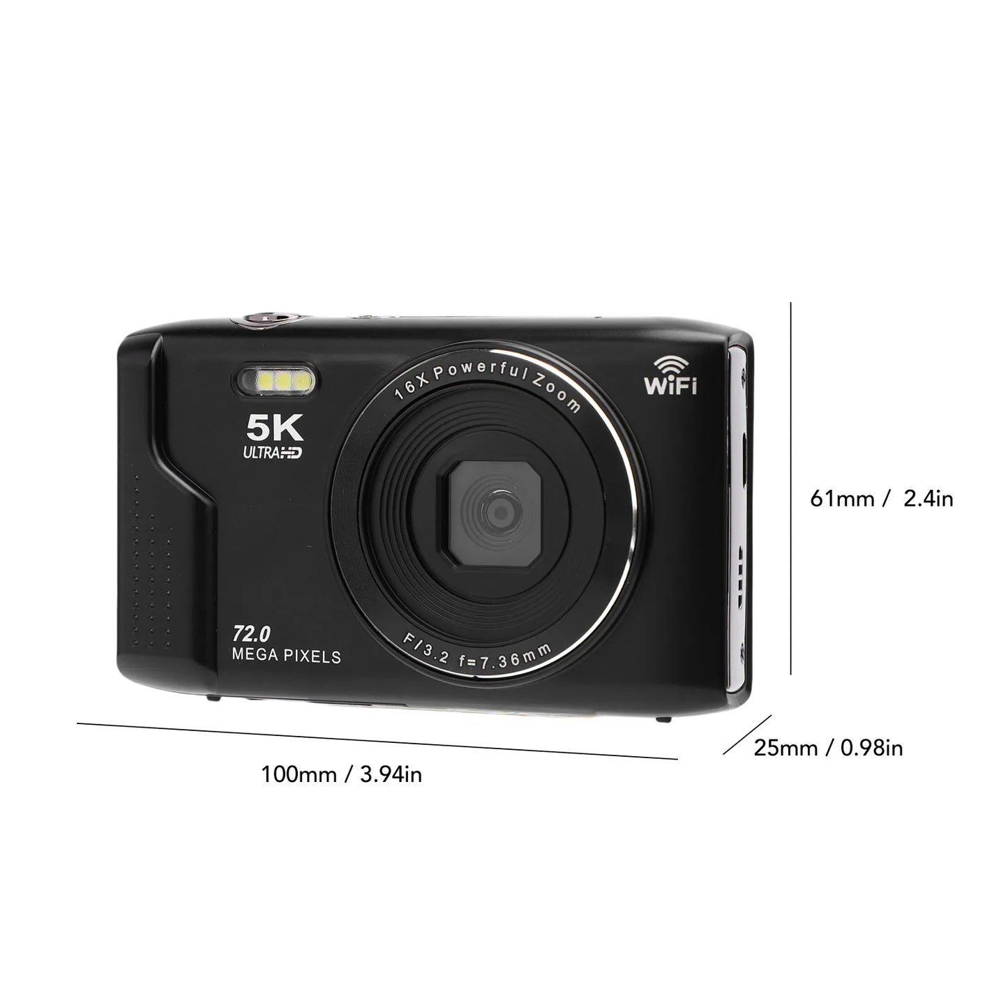 Digital Video Camera  Recording Webcam WiFi 2.8 Inch Screen 16x Digital Zoom with Built in Flash for Travel