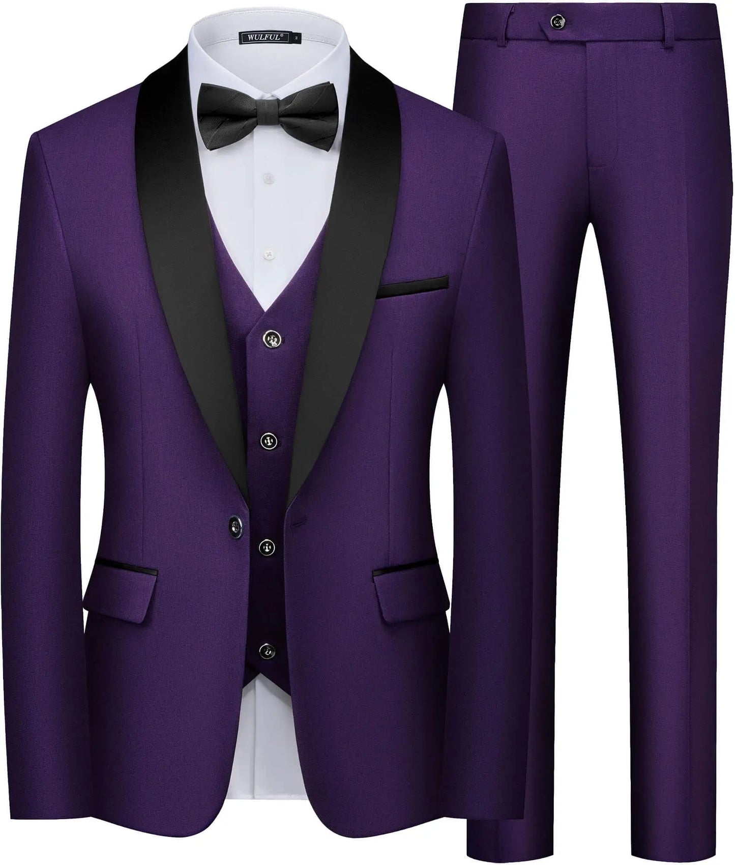 Black Men Suit Autumn Wedding Party Three Pieces Set Large Size Male Blazer Coat Pants and Vest Fashion Slim Fit Suit