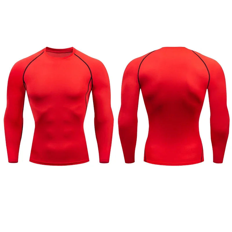 Men's Performance Compression Shirt - Long Sleeve Quick-Dry Athletic Top