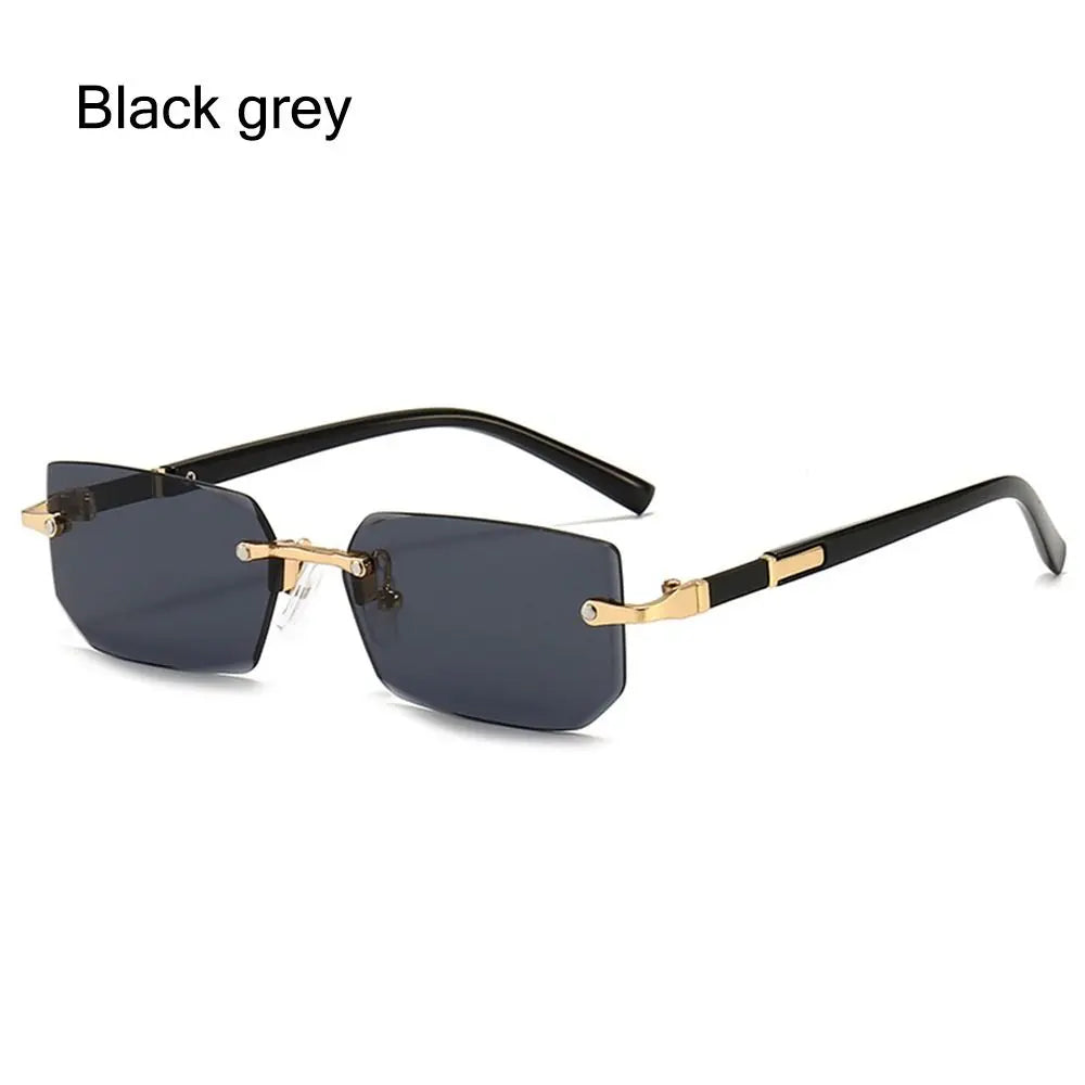Frameless Rectangle Sunglasses - UV400 Protection Retro Eyewear