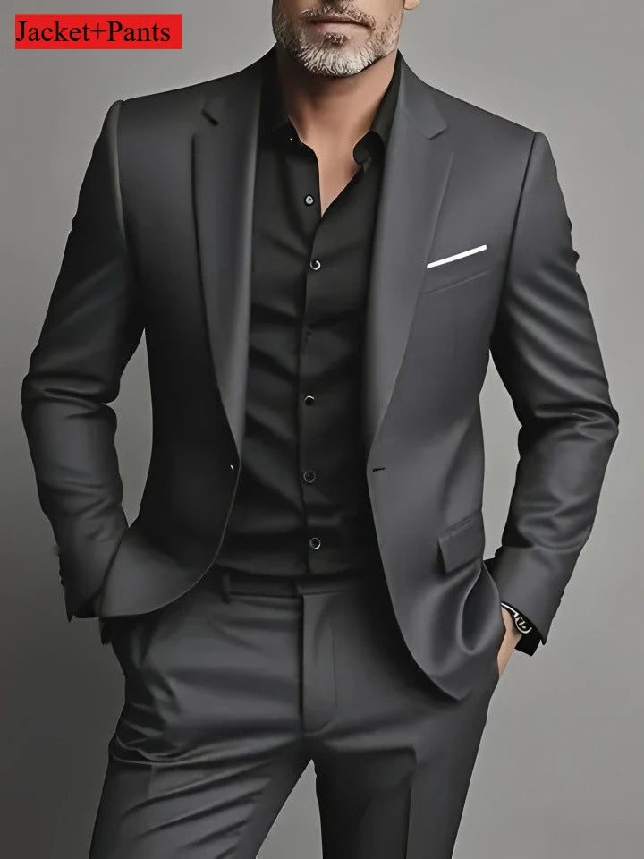 Elegant Men's 3 Piece Suit - Slim Fit Tuxedo Set for Weddings & Formal Occasions