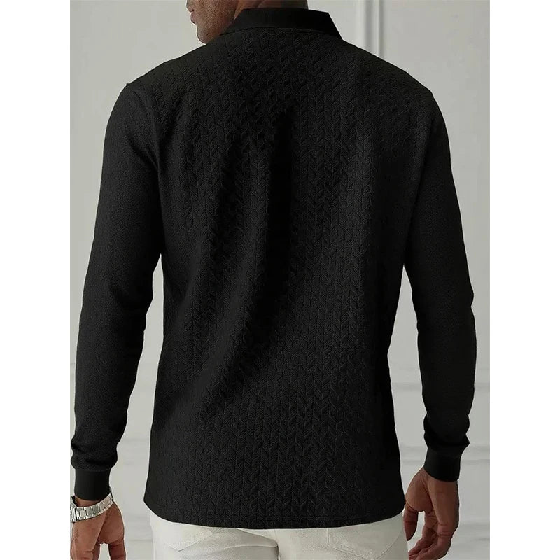 Men's Long Sleeve Business Casual High Quality Polo Shirt