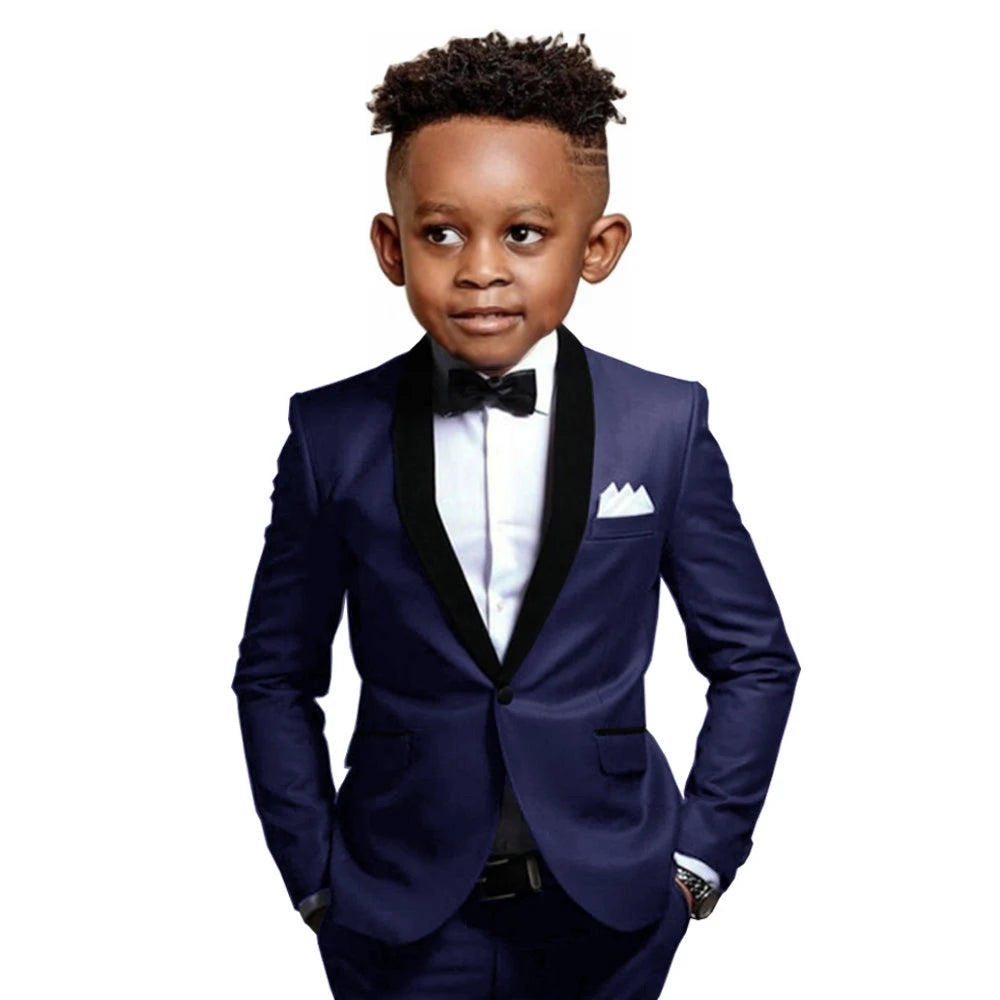 Boys Suit 2-16 Years Old Jacket Pants 2 Piece Set Wedding Tuxedos Kids Formal Party Clothes Customized