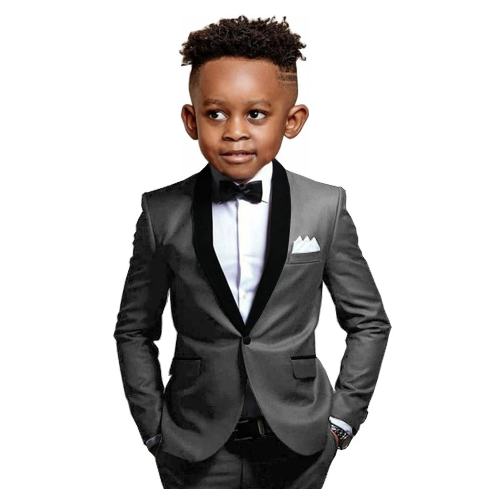 Boys Suit 2-16 Years Old Jacket Pants 2 Piece Set Wedding Tuxedos Kids Formal Party Clothes Customized