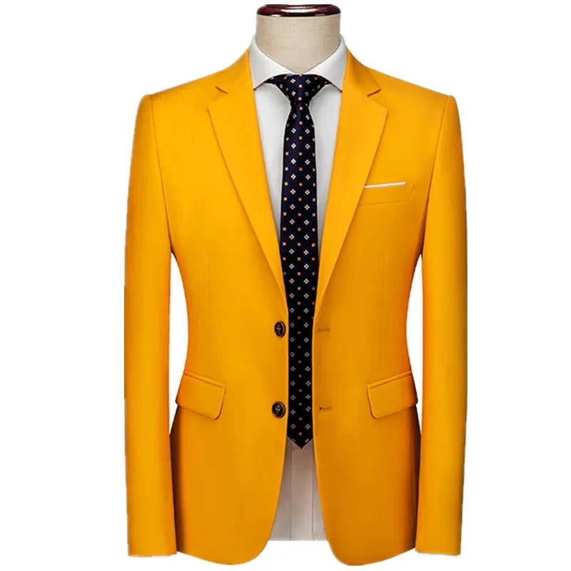 2026 Men's Suit Jacket, Business Formal Coat, Asian Sizes Slim Blazer