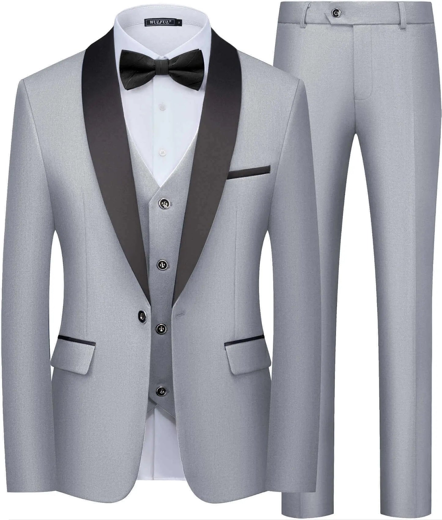 Black Men Suit Autumn Wedding Party Three Pieces Set Large Size Male Blazer Coat Pants and Vest Fashion Slim Fit Suit