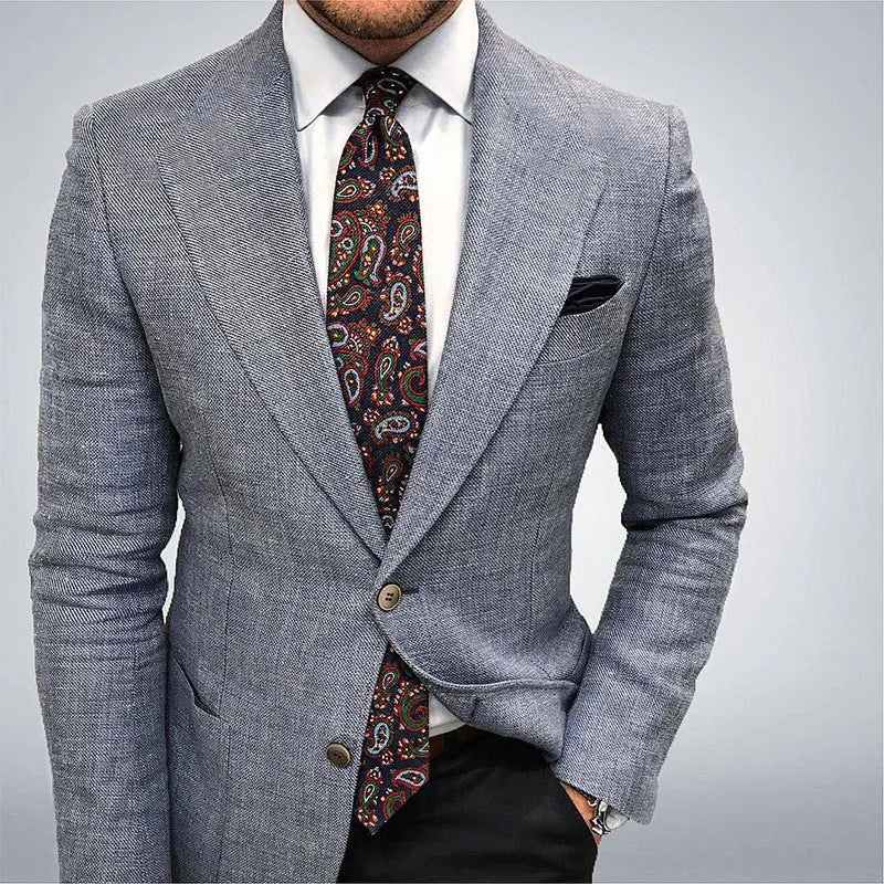 Men Blazers Coat Suits Office 2025 Autumn Outerwear Double Buttons Turn Down Collar Pockets Business Casual Blazer Suit Jacket