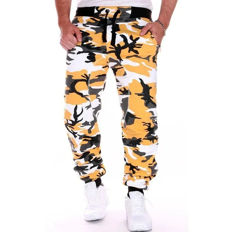 Men's Camouflage Cargo Joggers - Loose Fit Harem Pants with Pockets