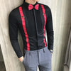 Men's Color Block Shirt - Long Sleeve Turn-Down Collar