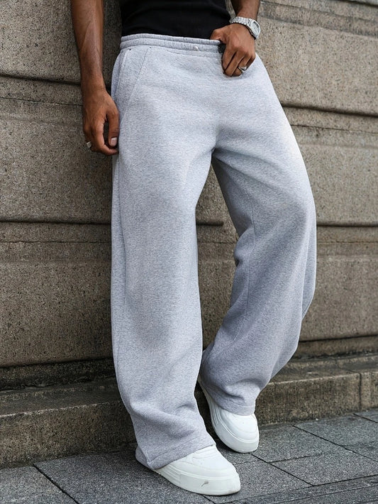 Men's Cotton Fleece Jogger Pants - Drawstring Waist Tracksuit Bottoms