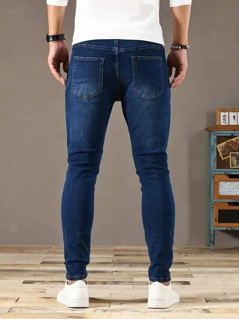 Men's Slim Fit Denim Jeans - Classic Straight Leg