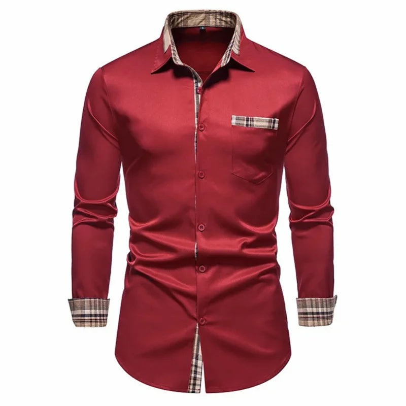 Men's Shirts Formal Shirts Slim Fit Long Sleeve Button Business Office Formal Shirts Pocket Men's Tops New Multicolor XS-6XL