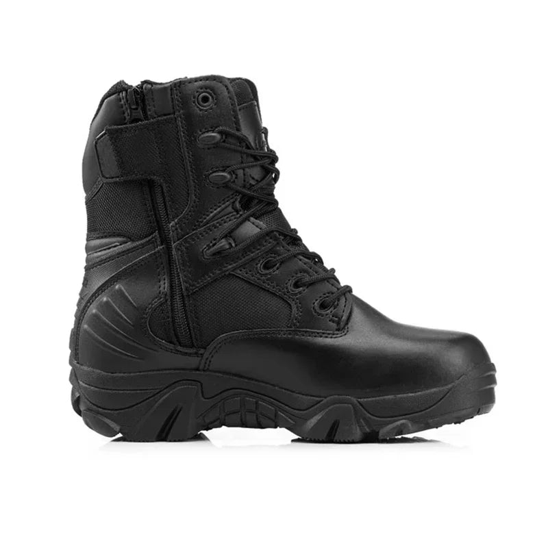 TOMITANY Men's Tactical Ankle Boots - Winter Leather Combat Work Boots