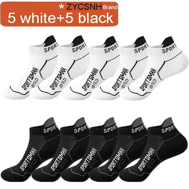 Men's Breathable Athletic Ankle Socks - 5/10 Pairs Pack