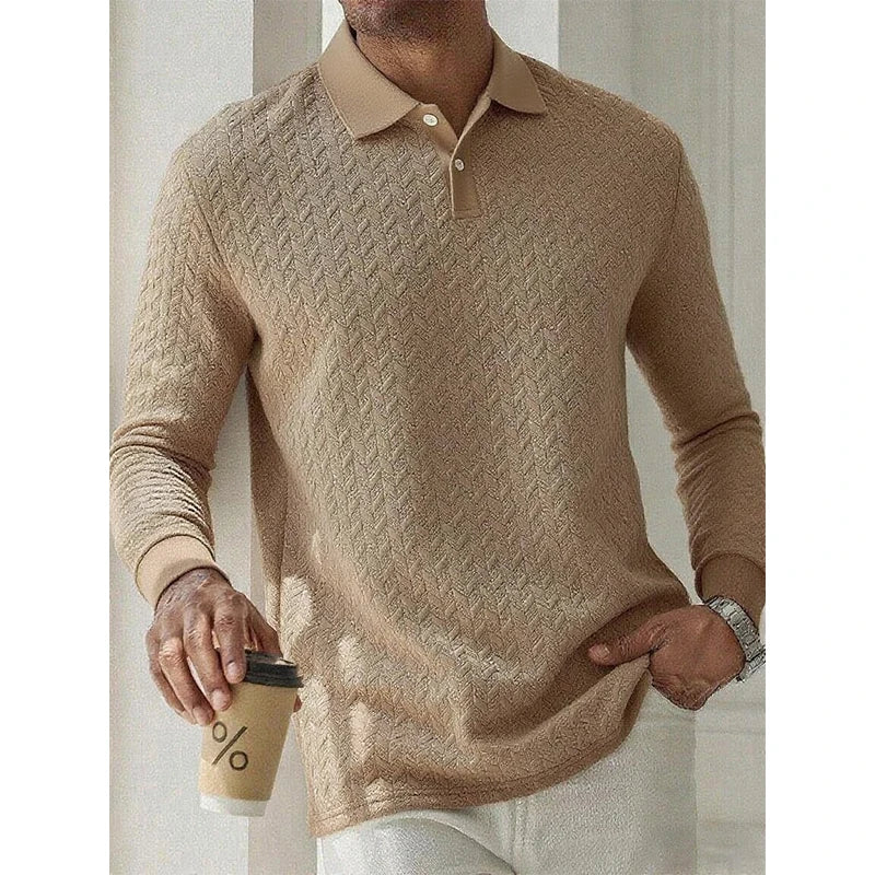 Men's Long Sleeve Business Casual High Quality Polo Shirt