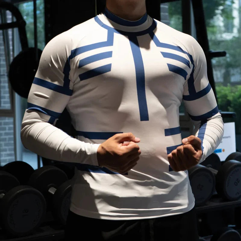Men's 3D Anime Print Compression Shirt - Long Sleeve Athletic Base Layer