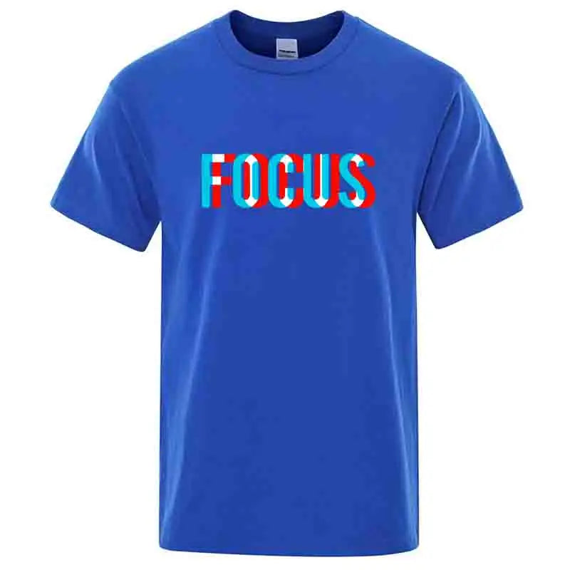 Summer Men's T-shirt High Quality 100% Cotton Loose Focus Print Men Top Casual Loose O-neck Men Short Sleeve T-shirt Male Tees