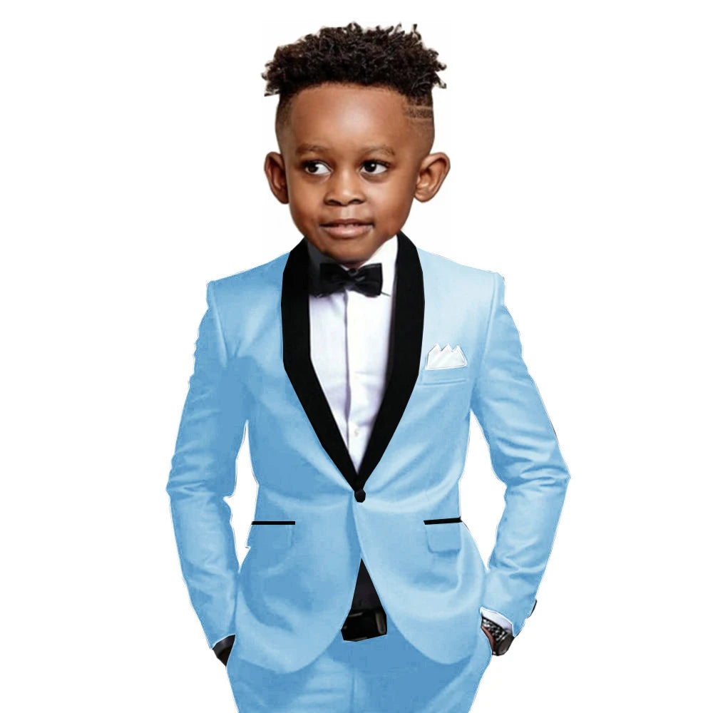Boys Suit 2-16 Years Old Jacket Pants 2 Piece Set Wedding Tuxedos Kids Formal Party Clothes Customized