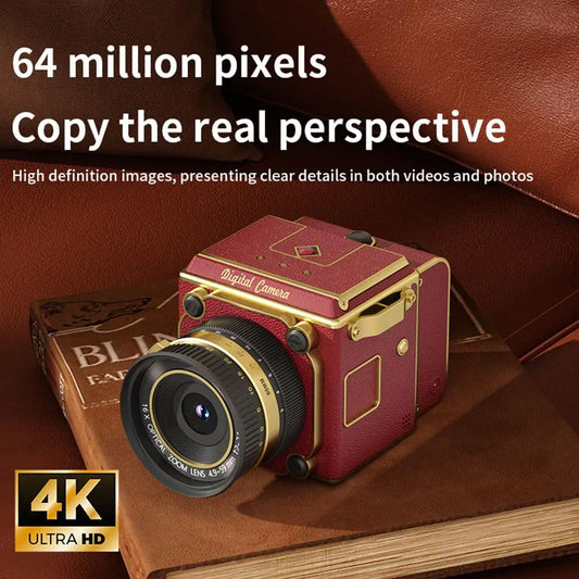High Definition Retro Portable CCD Camera Analog Dual Lens Reflex Digital Camera Atmospheric Display Film