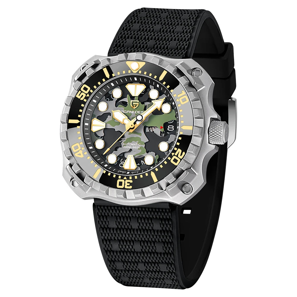 DESIGN Military Automatic Dive Watch - 200M Water Resistant Titanium Sports Watch