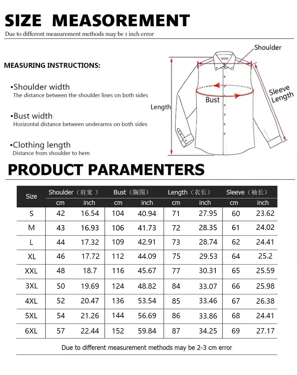 2024 Men's Shirts Formal Shirts Light Blue Black White Long Sleeves F Lapel Spring Autumn Business Casual Clothing Oversized 6XL