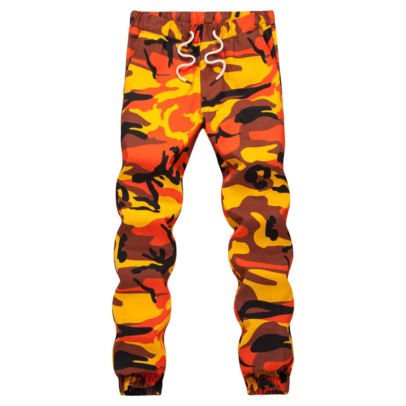 HANQIUCN Camouflage Pure Cotton Jogger Pants For Men - Comfortable Casual Trousers For Spring And Autumn