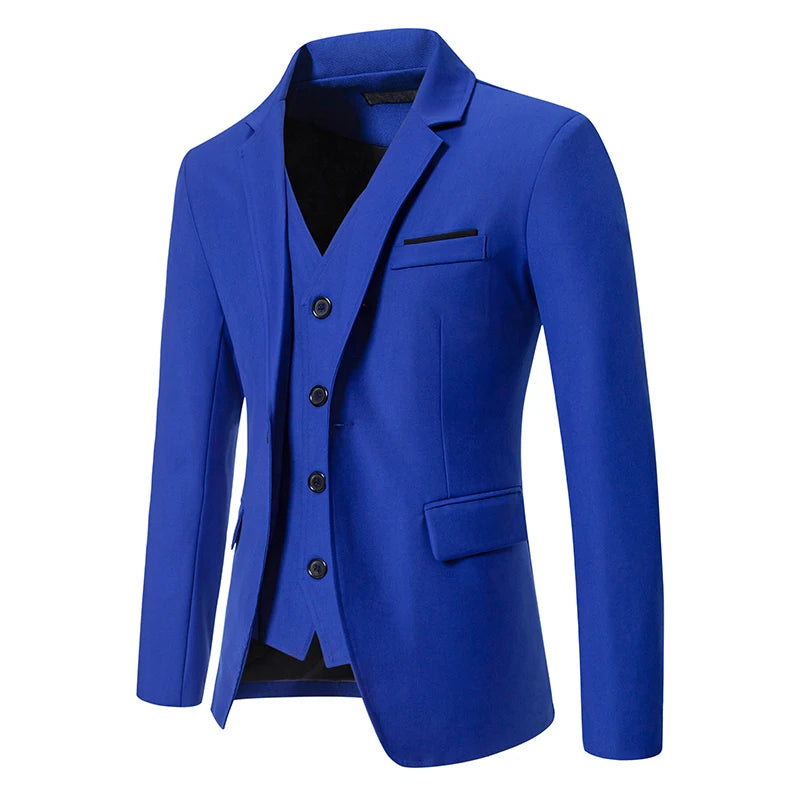Men's Fashion Gentleman Solid Color Comfortable Business Wedding Casual Banquet Slim Blazer
