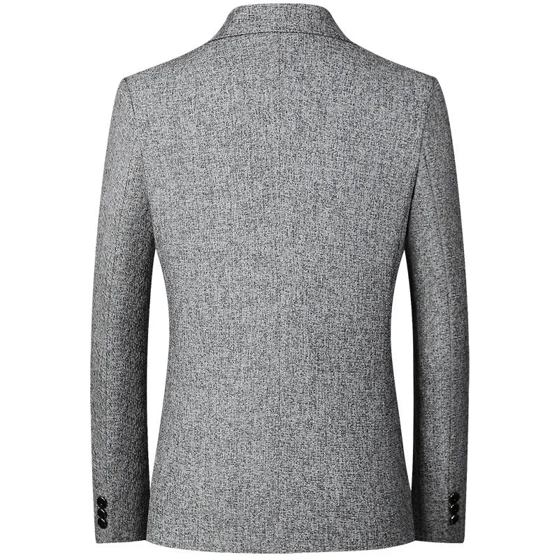 Suit Coat Man Fashion Simple Solid Color Long Sleeve Male Outerwear Non-ironing Single-breasted Business Casual Men Blazer