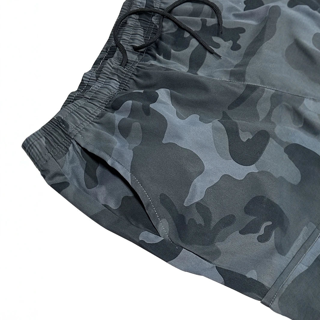 Trendy Camo Cargo Pants - Casual Loose Fit Elastic Waist Trousers With Pockets For Outdoor Activities