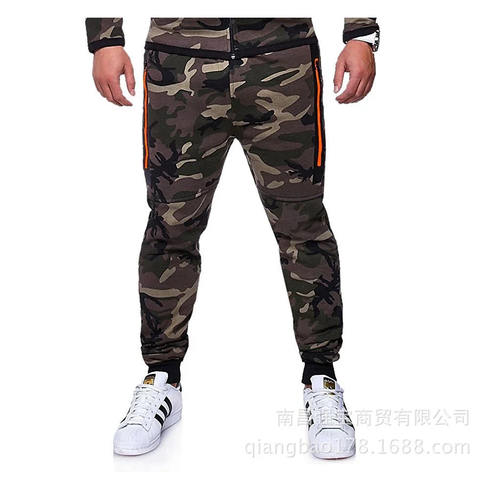 Men's Camouflage Cargo Joggers - Loose Fit Harem Pants with Pockets