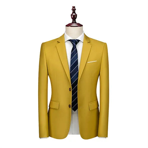 2026 Men's Suit Jacket, Business Formal Coat, Asian Sizes Slim Blazer