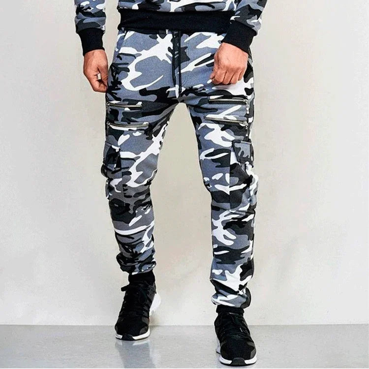 Men's Camouflage Cargo Joggers - Loose Fit Harem Pants with Pockets
